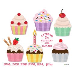 INSTANT Download. Cupcake cut file svg.  Commercial license is included! C_6.