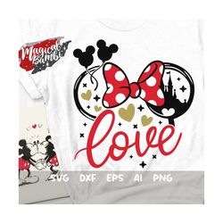 Love Mouse Bow SVG, Valentine's Day Svg, Heart Castle Svg, Valentine Shirt Svg, Love Mouse Print, Valentine Mouse Svg, D