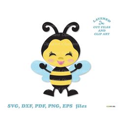 INSTANT Download. Cute busy bee svg cut file and clip art. Personal and commercial use. B_2.