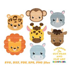 INSTANT Download. Cute baby animal face svg cut file and clip art. Commercial license is included ! Baf_18.