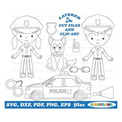 INSTANT Download. Police outline cut files and clip art. Commercial license is included! P_3.