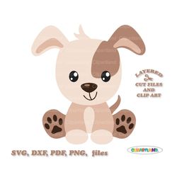 INSTANT Download. Cute sitting puppy dog svg cut file and clip art. Commercial license is included ! Pd_4.