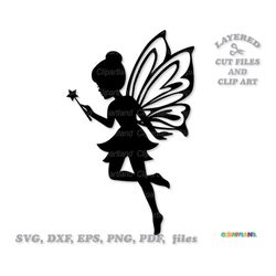 INSTANT Download. Commercial license is included! Cute flying garden fairy silhouette cut files and clip art. F_11.