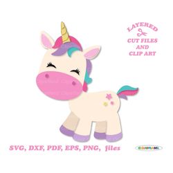 instant download. cute baby unicorn svg cut file and clip art. commercial license is included! u_10.