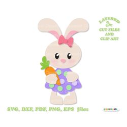 INSTANT Download. Cute Easter bunny girl cut files and clip art. Commercial license is included! B_4.