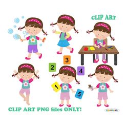 INSTANT Download. Cute little girl emotion clip art. Personal and Commercial use included! G_5.