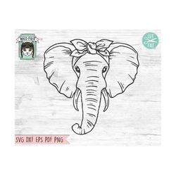 Elephant Bandana SVG, Elephant SVG file, Elephant cut file, Elephant with Bandana, Animal Face, Elephant Head Scarf, Wil