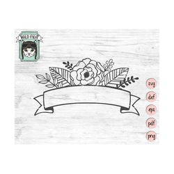 Ribbon Banner Floral SVG, Welcome Wedding SVG File, Wedding Flowers Chalkboard SVG, Wedding Flowers, Floral Wedding Sign