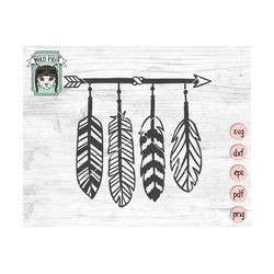 Arrow and Feathers SVG file, Hanging Feathers svg file, Arrows cut file, Feathers vector, Feathers cut file, Feathers cl
