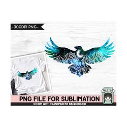 Galaxy PNG SUBLIMATION, Raven PNG, Bird png, Bird Silhouette png, Raven Clipart, Bird Clipart, Space, Watercolor png, Ad
