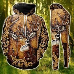 Deer hunting leather Hoodie Or Legging V