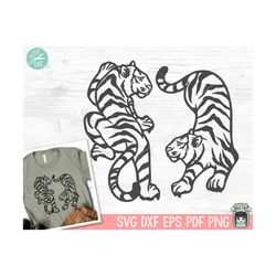 Tiger svg file, Tiger cut file, Tiger png, Fighting Tigers, Dueling Tigers, Tiger Tattoo svg, Year of the Tiger svg, Lun