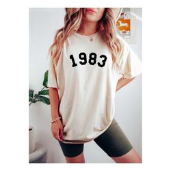 40th Birthday Comfort Colors Shirt, 1983 Shirt, 1983 Birth Year Number Shirt, Custom Birthday Gift for Women, 1983 Birth