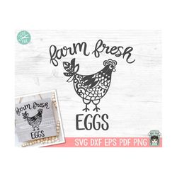 Chicken SVG, Farm Fresh Eggs svg, Farm Fresh Eggs clip art, cut file, Farm svg, farm cut file, farm chicken svg