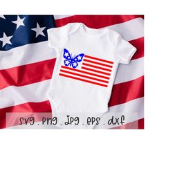 4th Of July SVG/PNG/Jpg, USA Butterfly Flag Independence Day America Sublimation Design Eps Dxf, Fourth Of July Patrioti