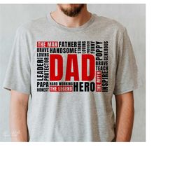 Dad Word Art SVG PNG, Fathers Day SVG, Dad Svg, Dad Subway Art Cut File, Dad Shirt Png Digital files Download Cricut Sil