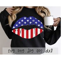 USA American Flag Lips SVG/PNG/Jpg, American Babe 4th Of July Sublimation Design Eps Dxf, Independence Day Fourth Of Jul