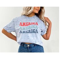 Retro USA Tie Dye Comfort Colors shirt, All American Babe,Retro fourth shirt, Womens 4th of July shirt,America Patriotic