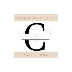 Split Letter Monogram C | Letter SVG | Letter PNG | Digital Download