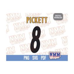 Pickett Jersey svg png, pdf, svg files for cricut, vinyl cut file, for shirts and mugs, iron on School Sports