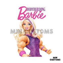 Bodybuilding Barbie PNG Barbie Workout PNG Silhouette File
