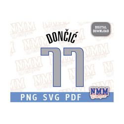 Doncic Jersey svg png, pdf, svg files for cricut, vinyl cut file, for shirts and mugs, iron on School Sports 77