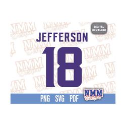 Jefferson Jersey svg png, pdf, svg files for cricut, vinyl cut file, for shirts and mugs, iron on School Sports