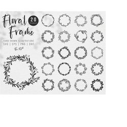floral frame svg, floral wreath svg, flower frame svg, floral border svg, flower wreath svg, circle frame svg, wedding f