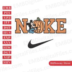 disney halloween baby mickey pumpkin nike embroidery design