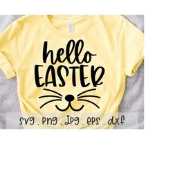 Hello Easter Bunny Face SVG/PNG/JPG, Happy Easter Bunny Spring Love Sublimation Design Eps Dxf, Funny Easter Rabbit Ears