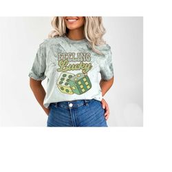 Retro St Patty's Day Tie Dye Comfort Colors Shirt,  Feeling Lucky Shirt, Vintage St Patricks Day Shirt, Day Drinking Shi