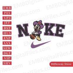 Halloween Minnie Mouse cowboy Nike embroidery design