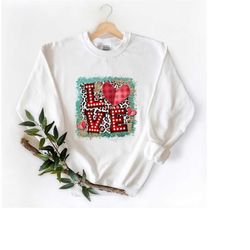 Love Heart Valentines Shirt,  Cute Happy Valentines Day shirt, Leopard Cheetah Valentines day, womens shirt, gift for he