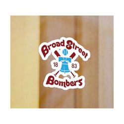 broad street bombers vinyl decal, philly baseball, 3x3 decal