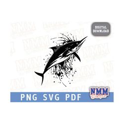 marlin svg | tattoo svg | fishing decal t-shirt sticker graphics | cut cutting file printable clipart vector digital dxf