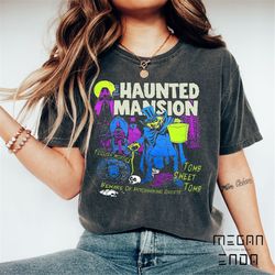 Halloween Shirt, Disney Halloween, The Haunted Mansion Hatbox Ghost Portrait Retro Shirt, Stretching Room Tee,Walt Disne