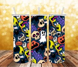 Halloween 20oz Tumbler Wraps PNG, Watercolor Straight Sublimation Designs of Tumbler Wraps Designs PNG, PNG file