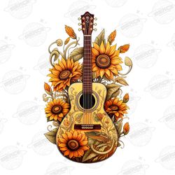 Guitar Sunflower png, Western png, Country Music Lover, Sout