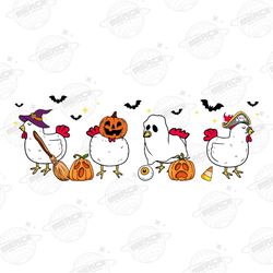 Halloween Chickens PNG, Ghost Chickens Png, Funny Chicken Pn