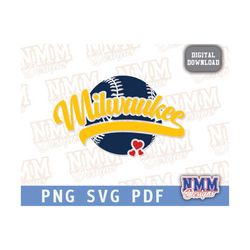 Milwaukee Baseball svg png, pdf, svg files for cricut, vinyl cut file, iron on