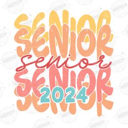 Retro senior 2024 png, Motivational shirt png, boho back to