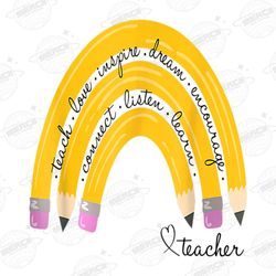 Teach Love Inspire Png, PNG Files For Sublimation, Teacher A