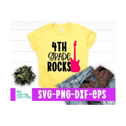 Fourth grade Rocks svg, back to school fourth grader 4th grade fourth grade png, dxf, eps