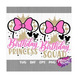Birthday Princess SVG, Birthday Squad SVG, 2 Matching Shirts Svg, Magic Mouse Svg, Magical Castle Svg, Baby Girl, Mouse