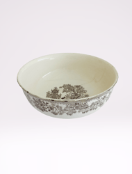 Bowl RICHARD S. CRISTOFORO Fruit or salad bowl 6-51-8 Dec 7011 Collandine design brown and white Wide cm24 Made in Italy