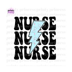 Nurse PNG - Nursing Sublimation Design - Retro Mom Design - Stethoscope png Instant Download - Lightning Bolt Shirt Desi