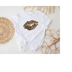 Leopard Lip Shirt, Valentines Day Shirt, Cheetah Lip, Valentines Day Gift for Her, Lips Kiss Tee, Cute XOXO Valentine Sh