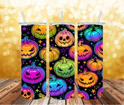 3d pumpkin halloween tumbler, 3d skinny spooky tumbler png, 3d tumbler wrap png , halloween tumbler wrap, png file