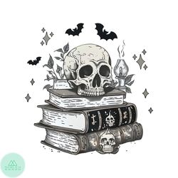 Spooky Spell Books PNG Halloween Skull PNG Sublimation