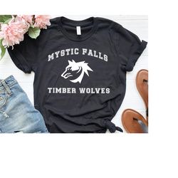 The Vampire Diaries inspired Shirtss, Mystic Falls Timber Wolves Front Print Shirts, Holiday Gift